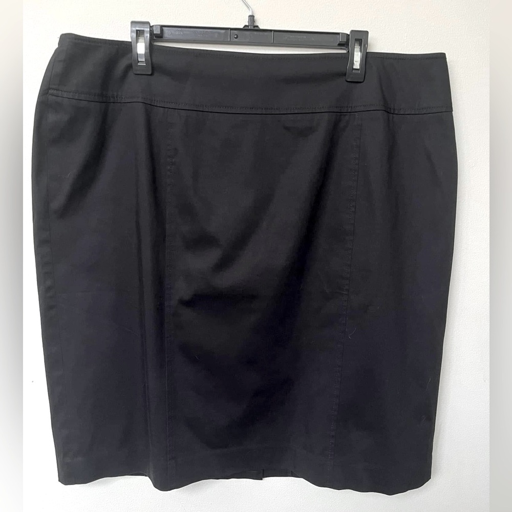 Talbots Plus Size Black Polished Cotton Pencil Skirt Size 18W EUC
